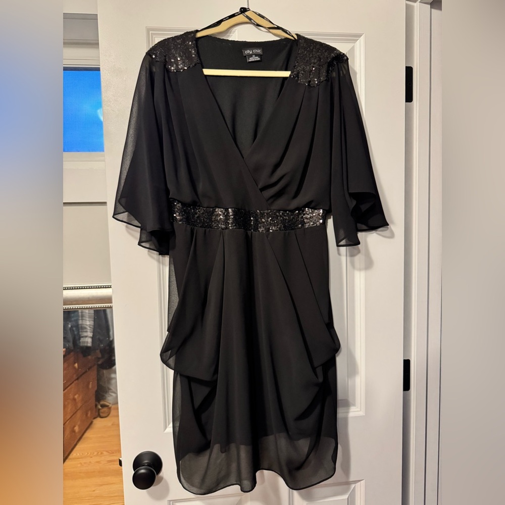 City Chic Black Sequin Dress